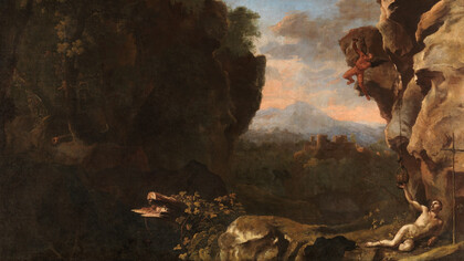 Herman Van Swanevelt- Paisaje con San Benito de Nursia