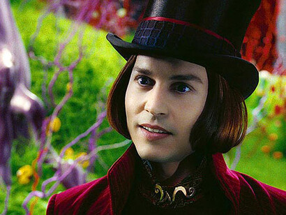 Johnny Deep en "Charlie y la fábrica de Chocolate" (2005)
