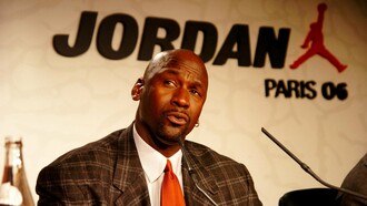 Michael Jordan at the inauguration of the Air Jordan space in the Nike store in Paris, France, on October 17, 2006