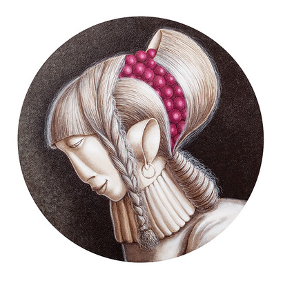 Affinche' possano germinare, 2014 acrilico su tavola, diametro 36 cm 