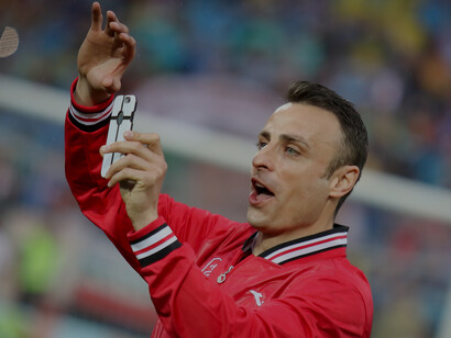 Dimitar Berbatov - Bulgarian footballer, striker, during the show of Hristo Stoichkov