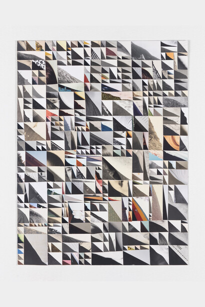 Joe Rudko,
Crow or Crown St, 2023,
found photo collage on paper,
12” x 9” (15 1/2” x 12 1/2” framed). Courtesy of the artist and PDX Contemporary Art