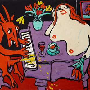 Otto Muehl, Untitled, 1984, oil on canvas, 140 x 190 cm, 55 x 74 ins