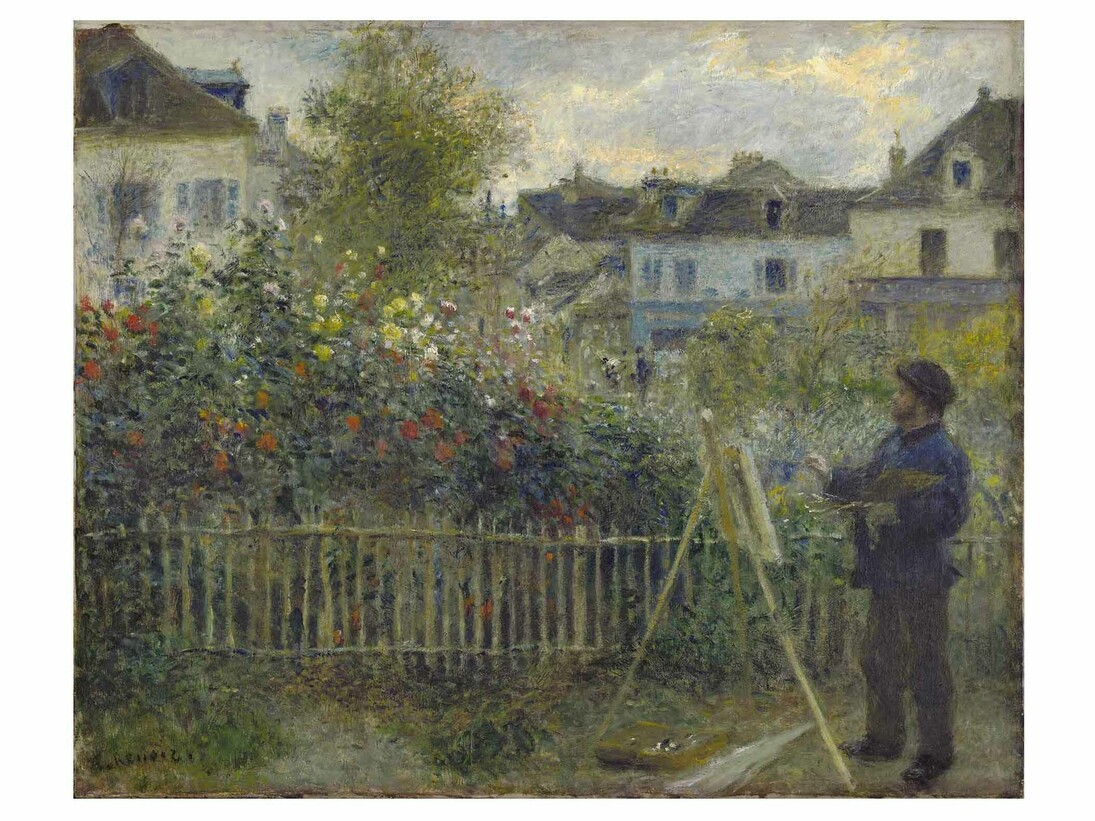 Auguste Renoir, Monet Painting in His Garden at Argenteuil, 1873, Oil on canvas, 46.7 x 59.7 cm, Wadsworth Atheneum Museum of Art, Hartford, CT. Bequest of Anne Parrish Titzell, 1957.614 Photo (c) Wadsworth Atheneum Museum of Art, Hartford, CT