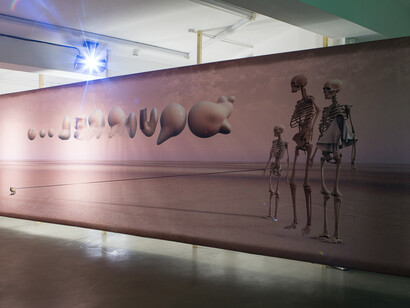 John Russell,  Midnight Ecstasy, 2014, backlit digital print, 221 x 690 cm, courtesy of the artist and Motinternational London & Brussels