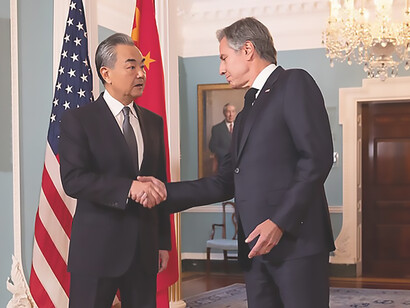 Secretary of State Antony J. Blinken engaged in discussions with Wang Yi, Director of the Central Foreign Affairs Commission and Foreign Minister of the People's Republic of China, at the Department of State in Washington, D.C., on October 27, 2023