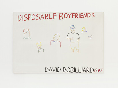 David Robilliard, Disposable Boyfriends, 1987, acrylic on canvas. Photograph: Paul Knight. Courtesy private collection, Frankfurt. © The Estate of David Robilliard. All rights reserved. DACS 2014