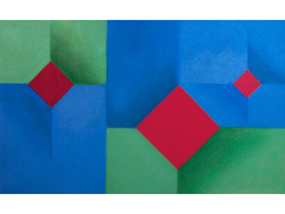 Paul Haehlen, Trilogie in Red, Acrylic on Canvas, 19" x 31"