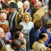Alex Prager, Face in the Crowd (Film Still), 2013 three-channel video installation (color, sound) Edition of 3 Courtesy the artist and Lehmann Maupin, New York and Hong Kong