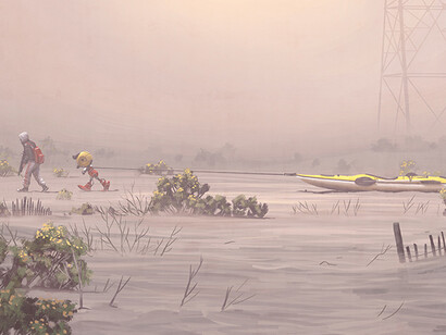 Simon Stålenhag, ilustración de la serie "The Electric State" (2017)