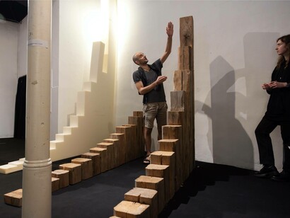 Julij Borštnik, Basic bricks, exhibition view. Courtesy of KUD Mreža. Photo by Nada Žgank