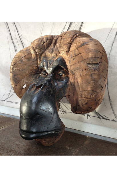 Quentin Garel, Orang-outan (Unique), 2014, Wood & Polychrome, 59" x 59" x 27½"