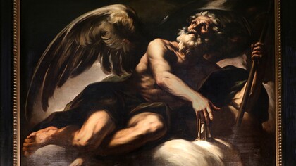 Giovan Battista Beinaschi, "Allegoria del Tempo", 1675 ca., dettaglio. Palazzo Bonaccorso, Macerata, Italia