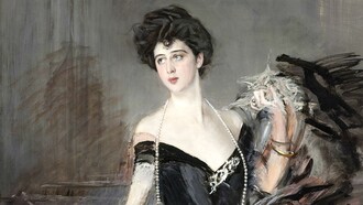 Giovanni Boldini, “Ritratto di donna Franca Florio”, 1901–1924, dettaglio. Palazzo Mazzarino, Palermo, Italia