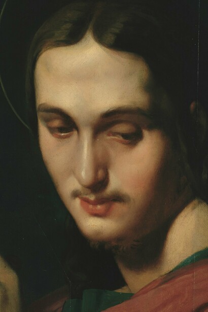 "Cabeza de San Juan Evangelista", óleo sobre lienzo, Jean Auguste Dominique Ingres, entre 1818 y 1856