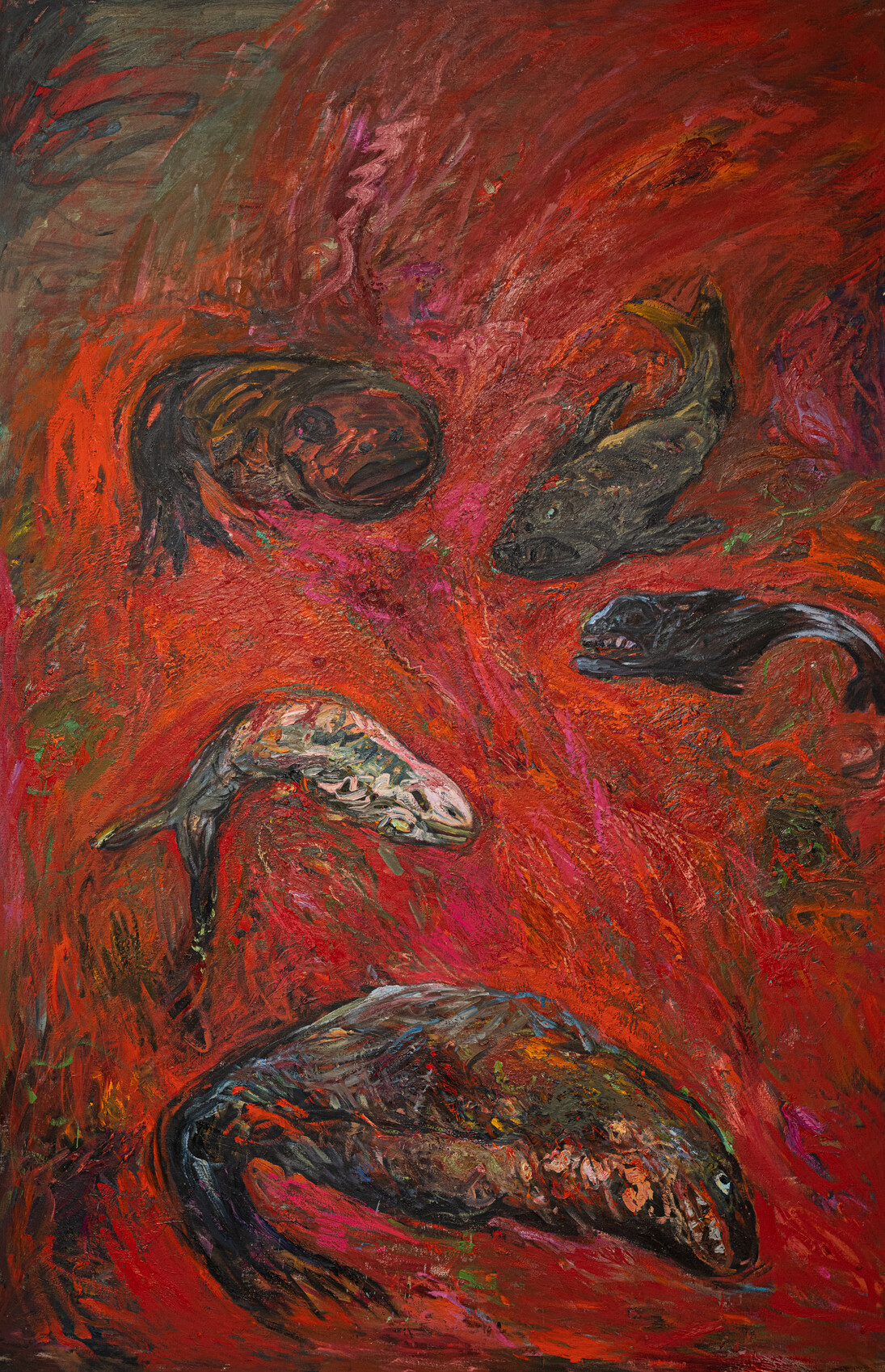 Miriam Beerman, The Plagues (River of Blood) 1986, 98in x 63in