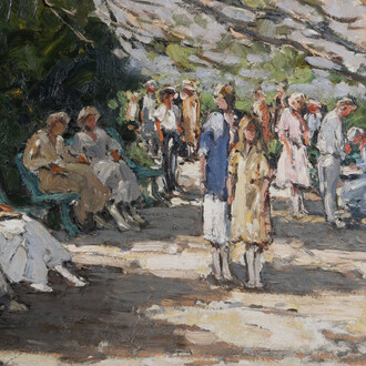 Walter Farndon, Bryant Park, New York City (detail). Courtesy of Vose Galleries