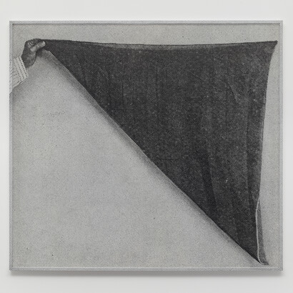 Paul Sietsema, Black veil, 2014, Ink on paper in artist's frame, 59 1/2 x 65 1/8 inches. ©Paul Sietsema, Courtesy Matthew Marks Gallery