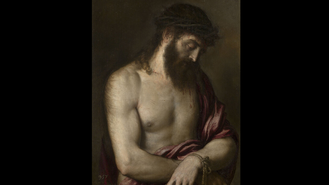 Ecce Homo, Tiziano, Vecellio di Gregorio, Óleo sobre pizarra, 69 x 56 cm | 1 cm – 3 mm grosor, 1547. Madrid, Museo Nacional del Prado