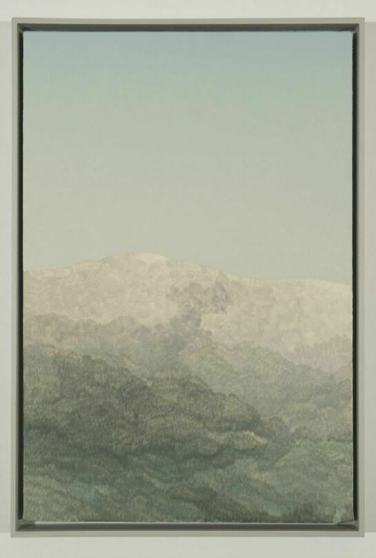 Jake Longstreth, Particulate Matter #13, 2013, oil on canvas with artist frame, 19 by 15 inches