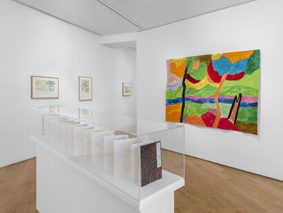 Etel Adnan, Au coeur du silence, exhibition view. Courtesy of Galerie Lelong