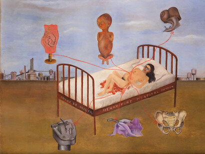 Frida Kahlo; Hospital Henry Ford o La cama volando, 1932 (detalle)