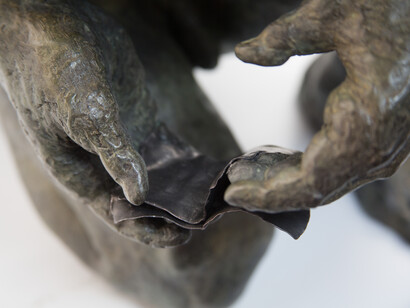 Beth Carter - Crouching Minotaur (with book), detail