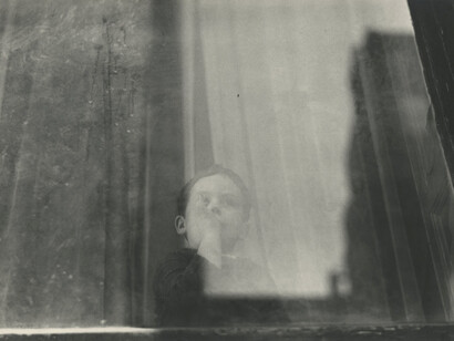 Saul Leiter, Boy , c.1950, Gelatin silver print, 8 7/8 x 13 in. Photographer's credit stamp on print verso.