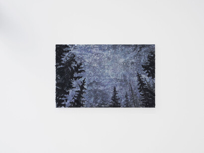 Michael Raedecker, placebo drive, exhibition view. Courtesy of GRIMM