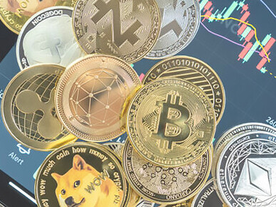 Cryptocurrency and Binance trading app with BNB altcoin digital coin on iPad screen, featuring decentralized finance, P2P transactions, and NFTs