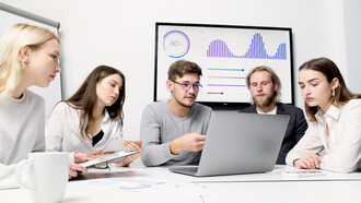 Collaborative efforts drive innovation as our team analyzes data trends, showcasing the essential role of information systems in strategic decision-making