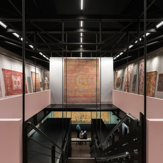 MAK permanent collection textiles and carpets, exhibition view. Courtesy of MAK