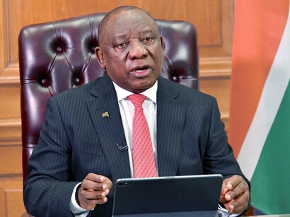 O presidente sul-africano Cyril Ramaphosa, do partido Congresso Nacional Africano (ANC)