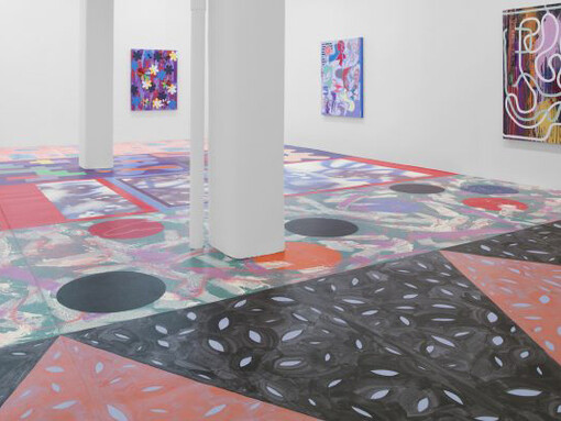 Sarah Cain, The Sun Will Not Wait, 2019, Installation view, Honor Fraser Gallery, Los Angeles, CA. © Sarah Cain, Courtesy Galerie Lelong & Co., New York.