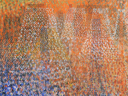 Tancredi, Untitled (Aspiration to New York), 1952. My Weapon Against the Atom Bomb is a Blade of Grass: Tancredi, A Retrospective. Exhibition view. Courtesy of Collezione Peggy Guggenheim 