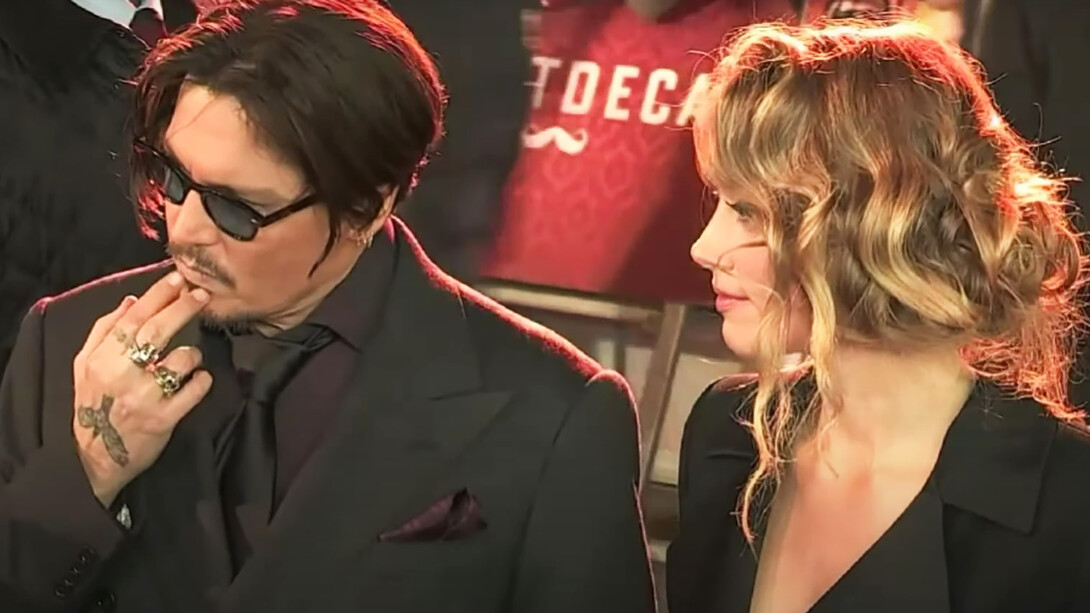 Johnny Depp and Amber Heard at the UK premiere of Mortdecai in 2015