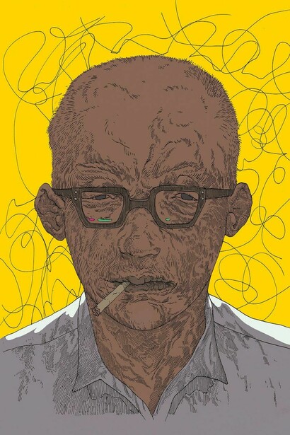 Illustrazione di Lorenzo Ceccotti per "Ranocchio salva Tokyo" di Murakami Haruki