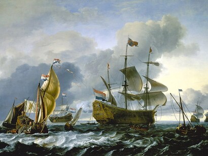 Dutch attack on the Medway The Royal Charles carried into Dutch Waters, 12 June 1667, Ludolf Backhuysen, 1667, (c) National Maritime Museum, London