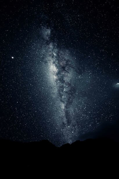 Mountain below stars