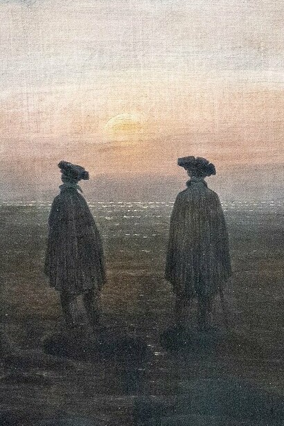 "Dos hombres junto al mar", óleo sobre lienzo, Caspar David Friedrich, 1817