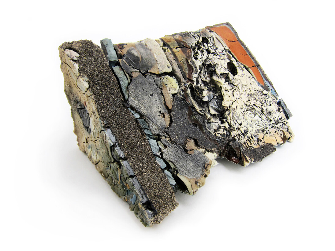 Jonathan Mess, Landfill No. 21 Northeastern Cross Section,Reclaimed ceramic materials,18 x 32 x 23 cm, 2012. Courtesy of Gallery 8