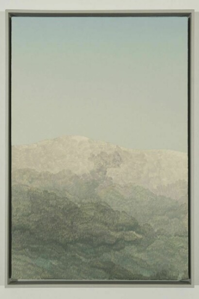Jake Longstreth, Particulate Matter #13, 2013, oil on canvas with artist frame, 19 by 15 inches