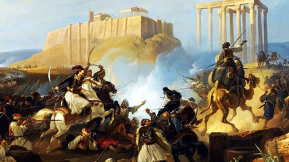 Georg Perlberg (1807-1884), Siege of the Acropolis, during the Greek War of Independence