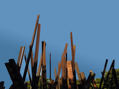 Obra de Chris Burden, Beam Drop Inhotim, 2008. Foto: Carol Lopes
