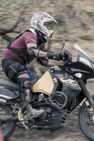 Fully equipped motorcyclist