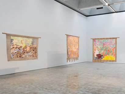 Nengi Omuku, Wild things and perennials, exhibition view. Courtesy of Kasmin Gallery