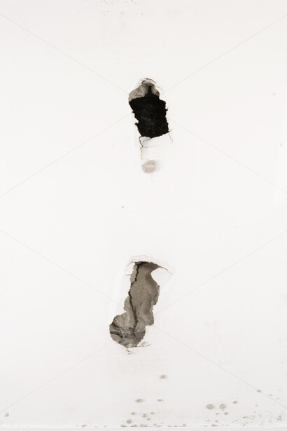 Adam Marnie, Locus Rubric (black and white) II, 2011, Latex paint and graphite on drywall, painted wood, wood, Plexiglas, 100,3 x 81,3 cm (framed),
39 1/2 x 32 inches (framed) © Adam Marnie, Courtesy of the artist and Almine Rech Gallery