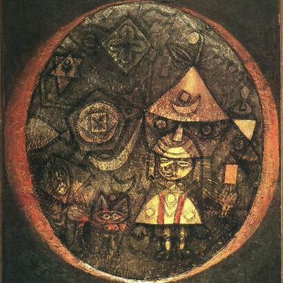 Paul Klee, Fairy tale of the Dwarf, 1925, watercolor
on cardboard, 35.4 x 43.4 cm, private collection