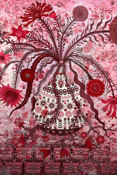 Peter Hamlin, Flower machine, 2023. Courtesy of Kenise Barnes Fine Art Gallery