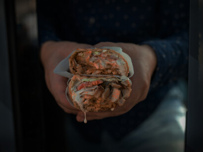 The final product: a shawarma wrap